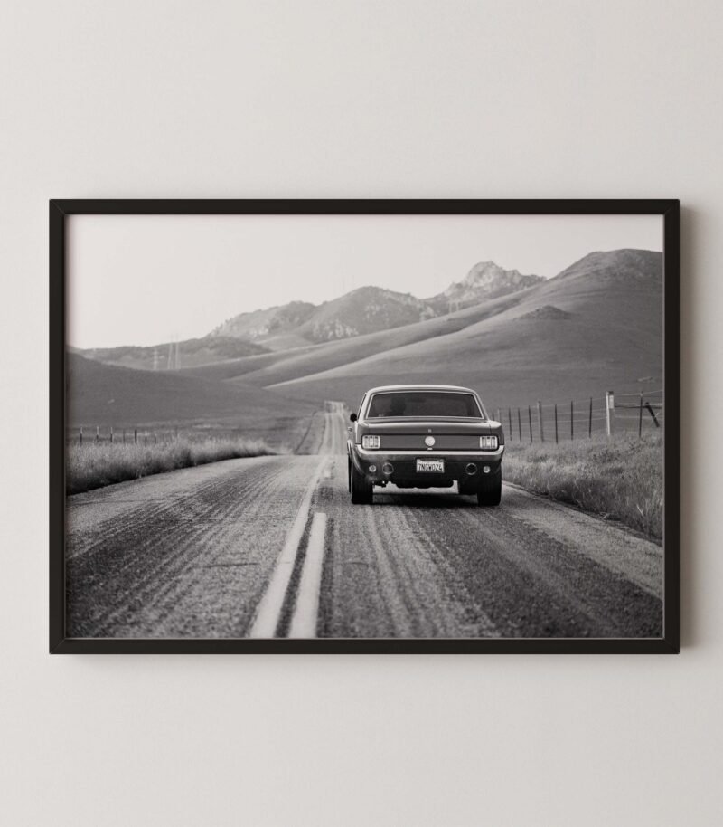 Vintage Ford Mustang on Road Print