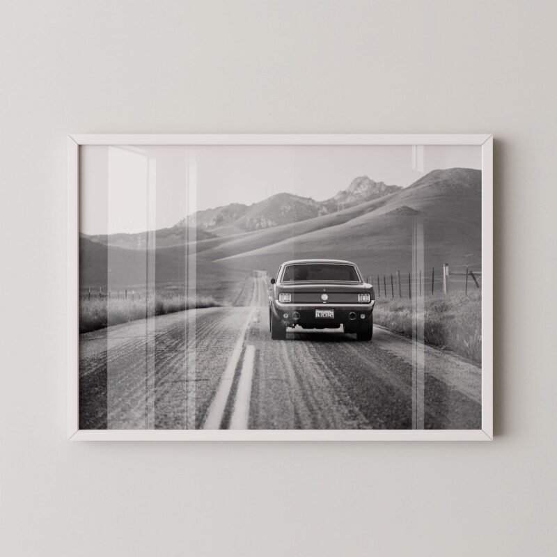 Vintage Ford Mustang on Road Print