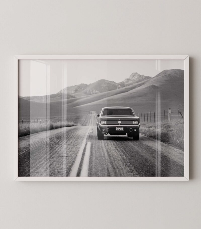 Vintage Ford Mustang on Road Print