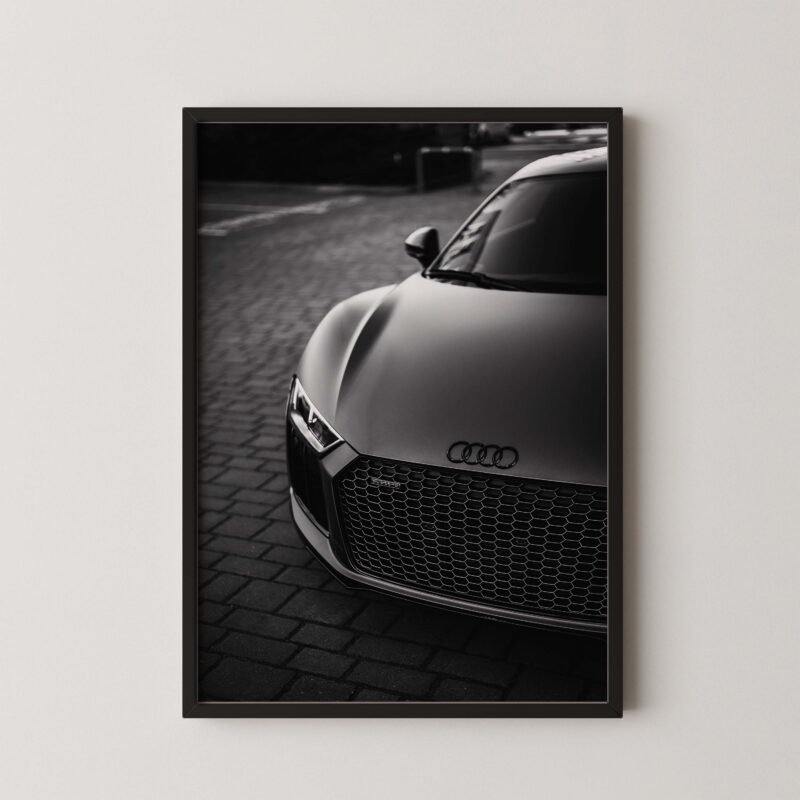 Black Audi R8 Car Poster
