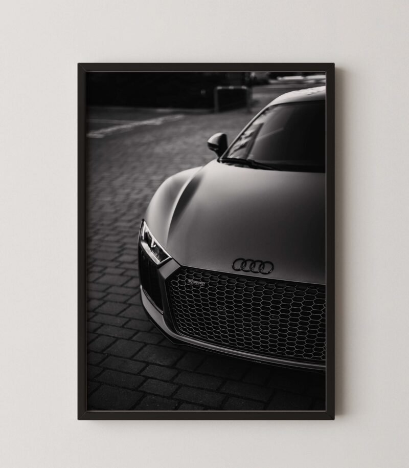 Black Audi R8 Car Poster