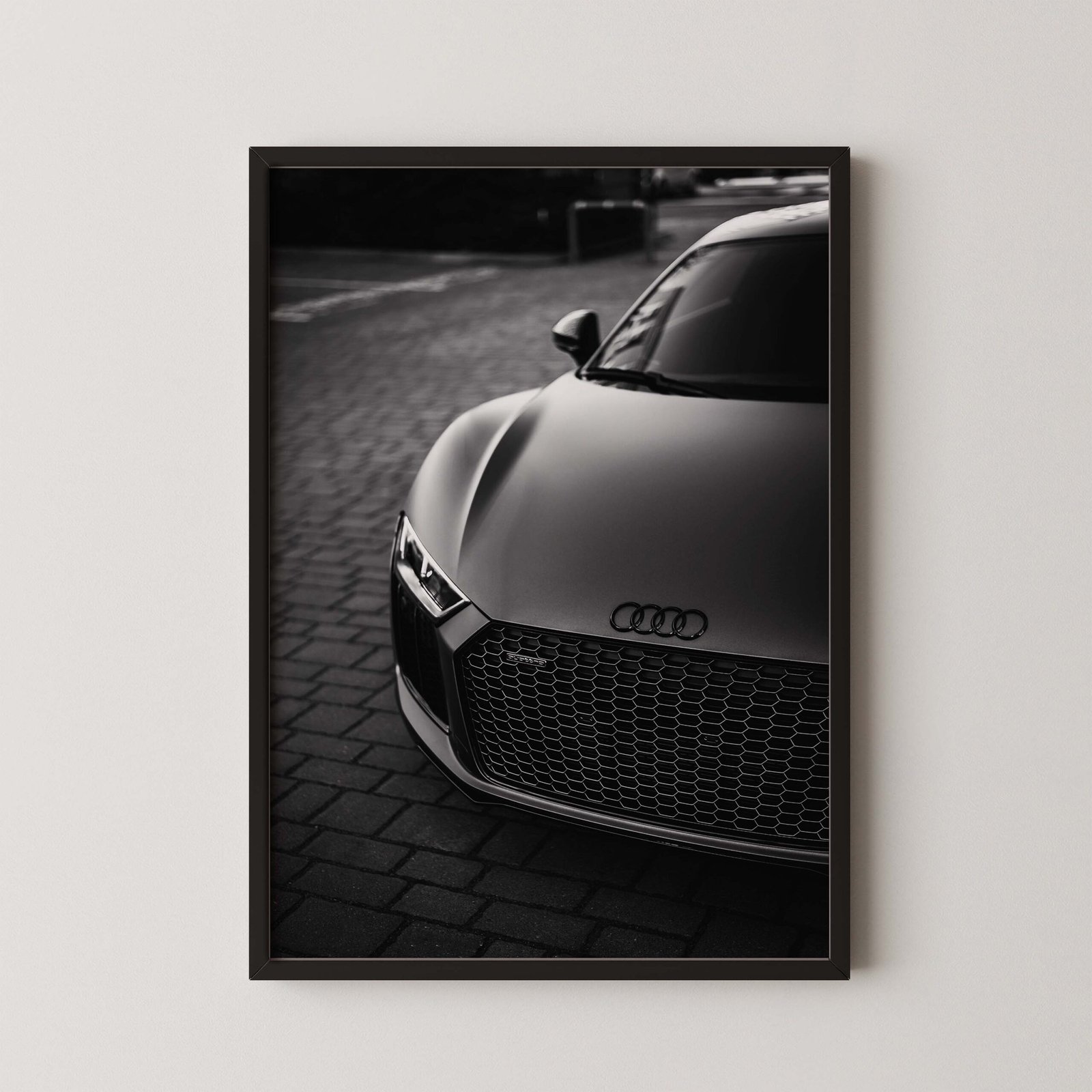 Black Audi R8 Car Poster