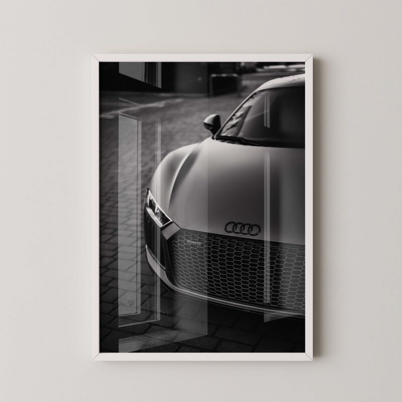 Black Audi R8 Car Poster