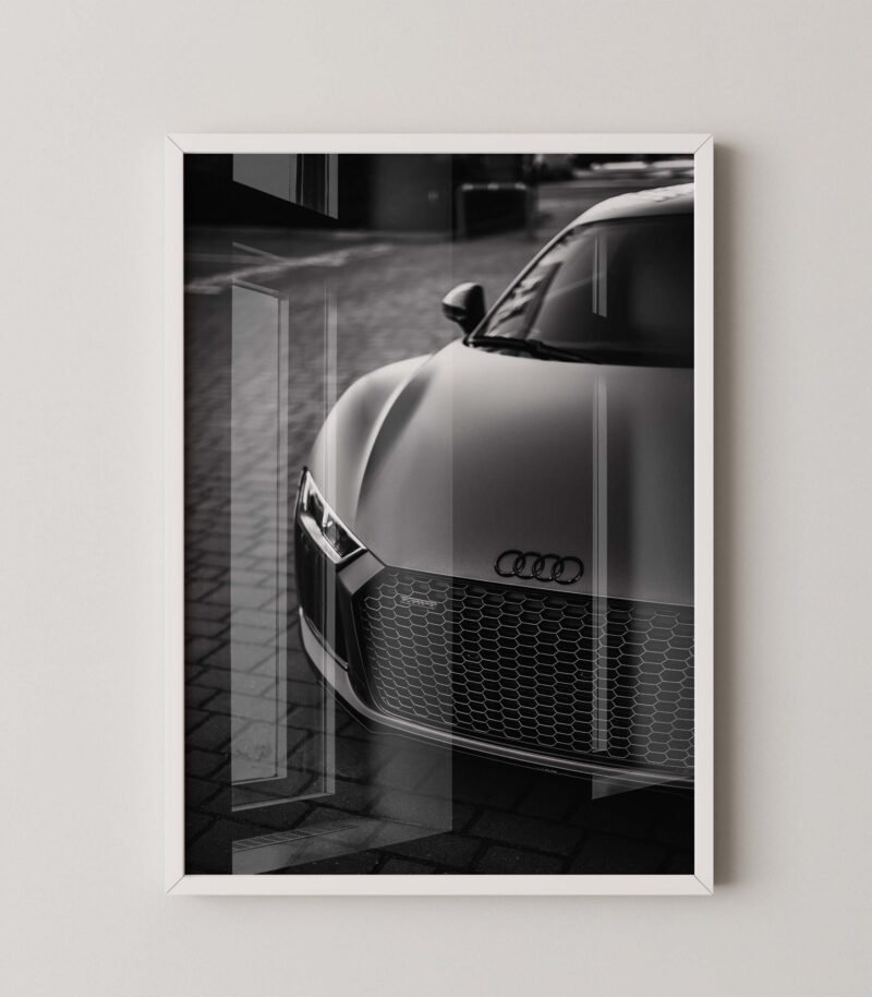 Black Audi R8 Car Poster