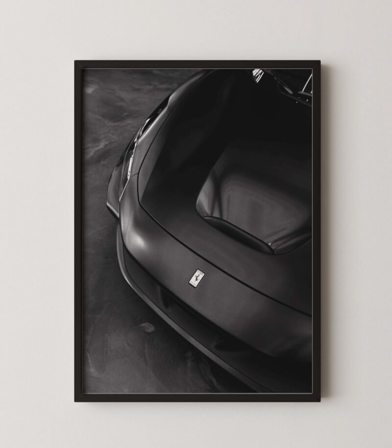 Black Ferrari F8 Supercar Poster