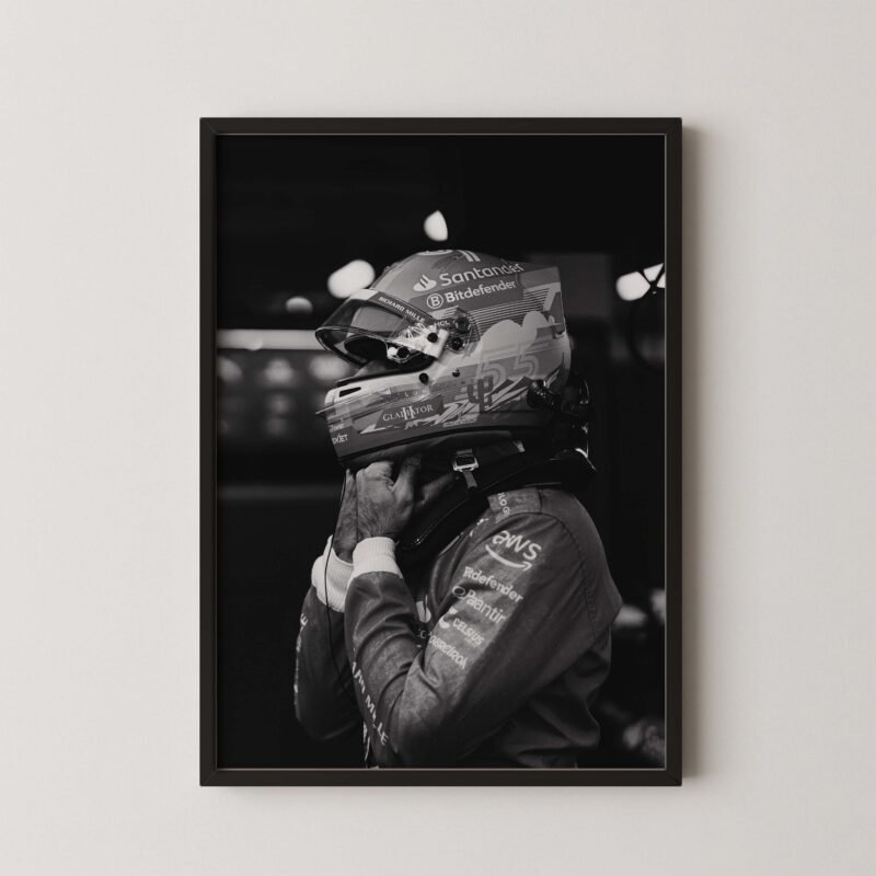 Carlos Sainz Monochrome Print