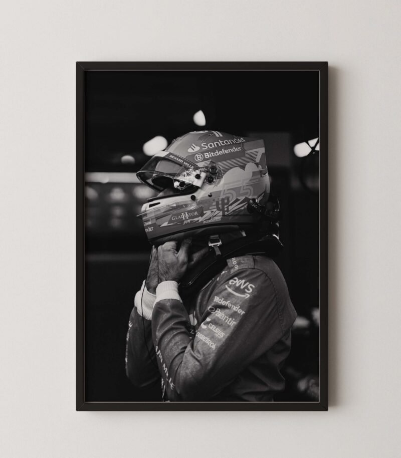 Carlos Sainz Monochrome Print