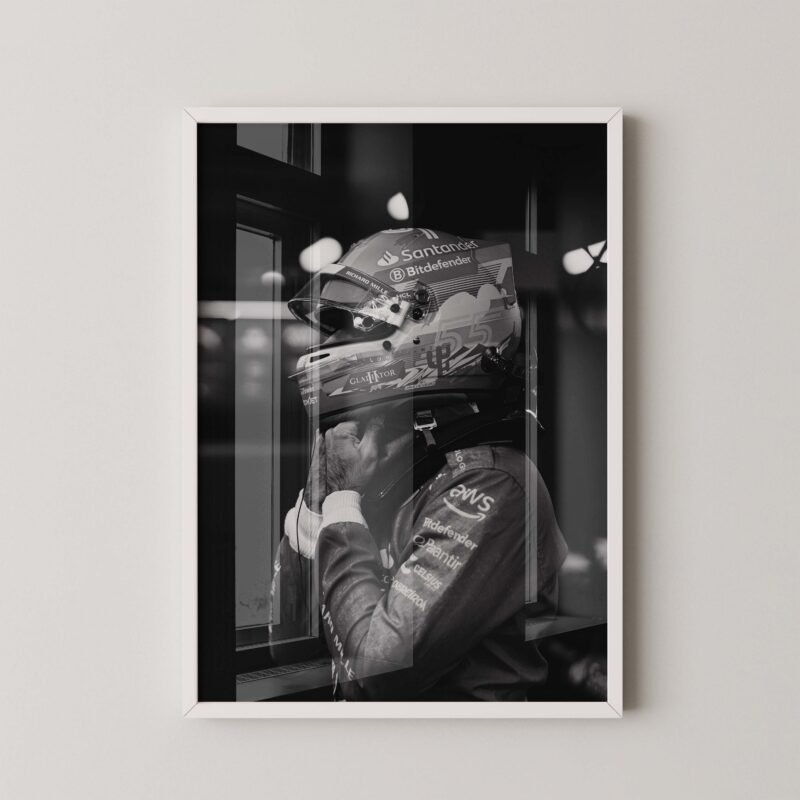 Carlos Sainz Monochrome Print