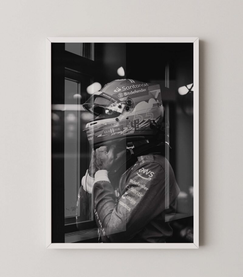 Carlos Sainz Monochrome Print