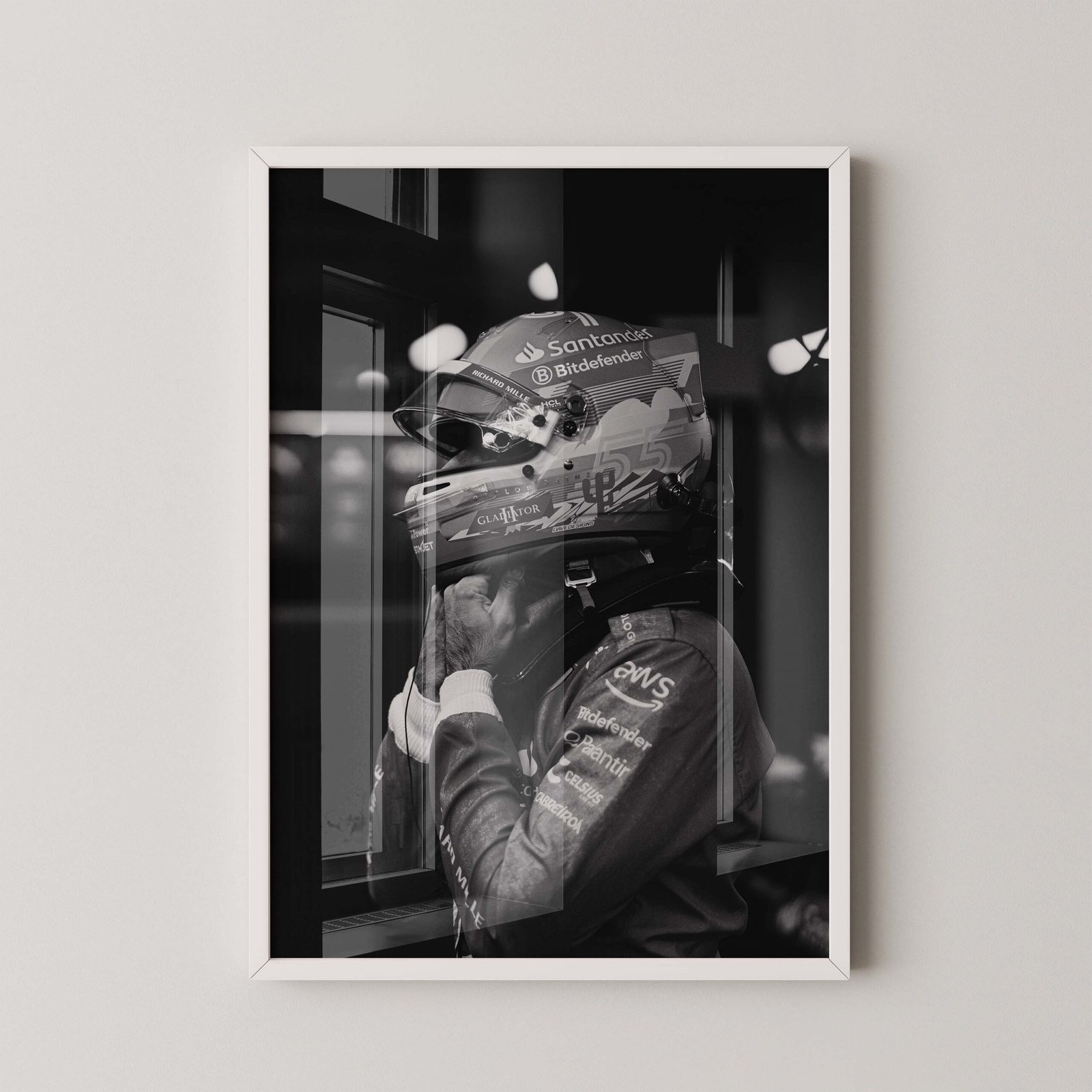 Carlos Sainz Monochrome Print - Image 2