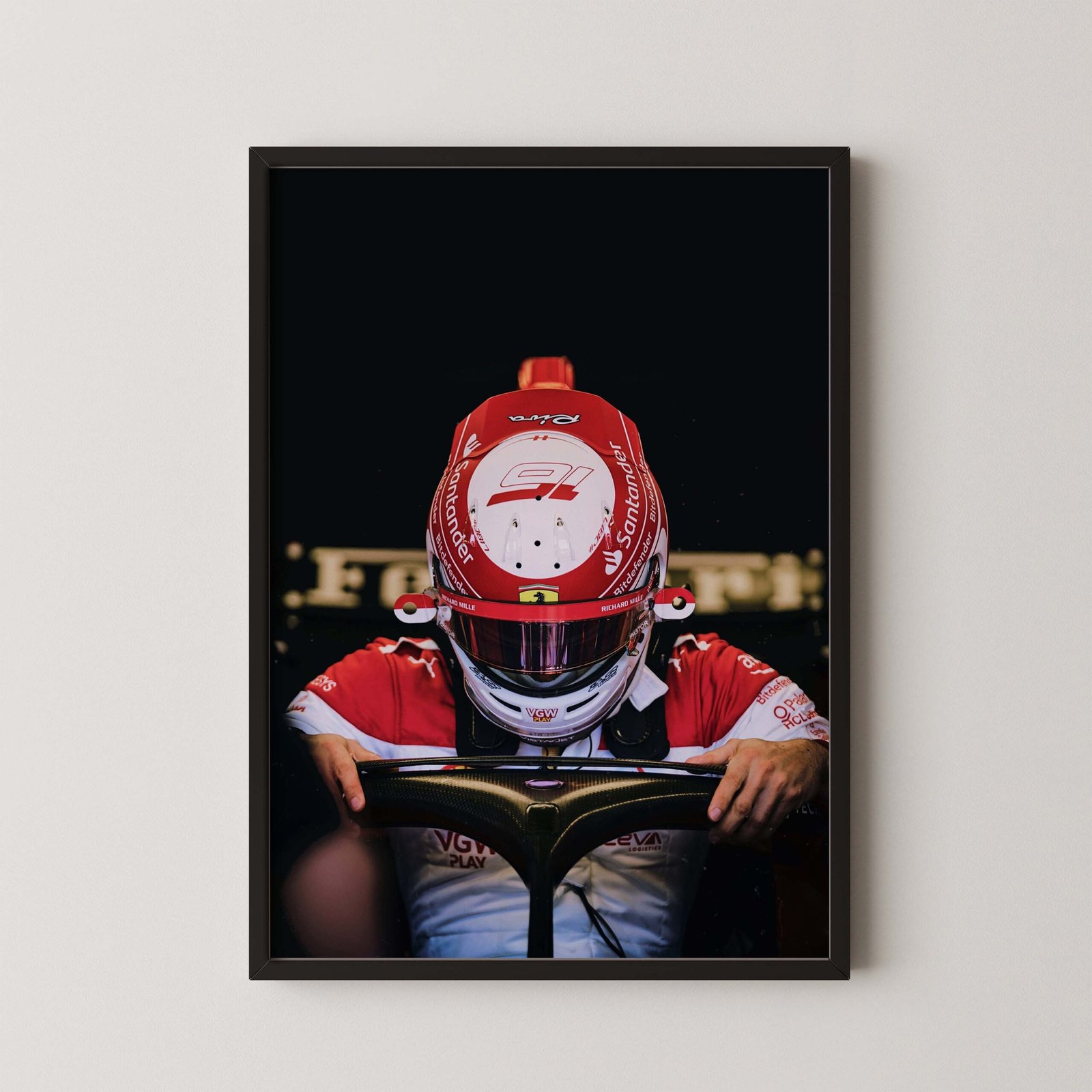 Charles Leclerc Helmet Poster