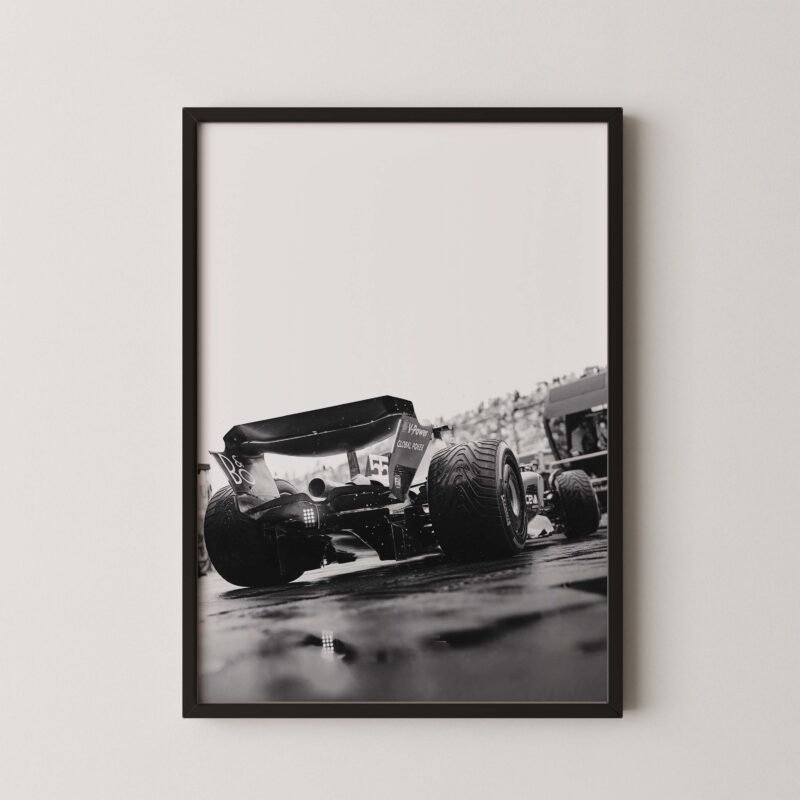 Black and White F1 Ferrari Car Print