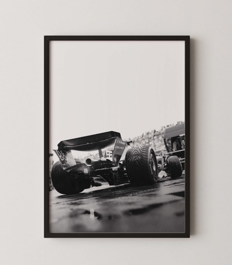 Black and White F1 Ferrari Car Print