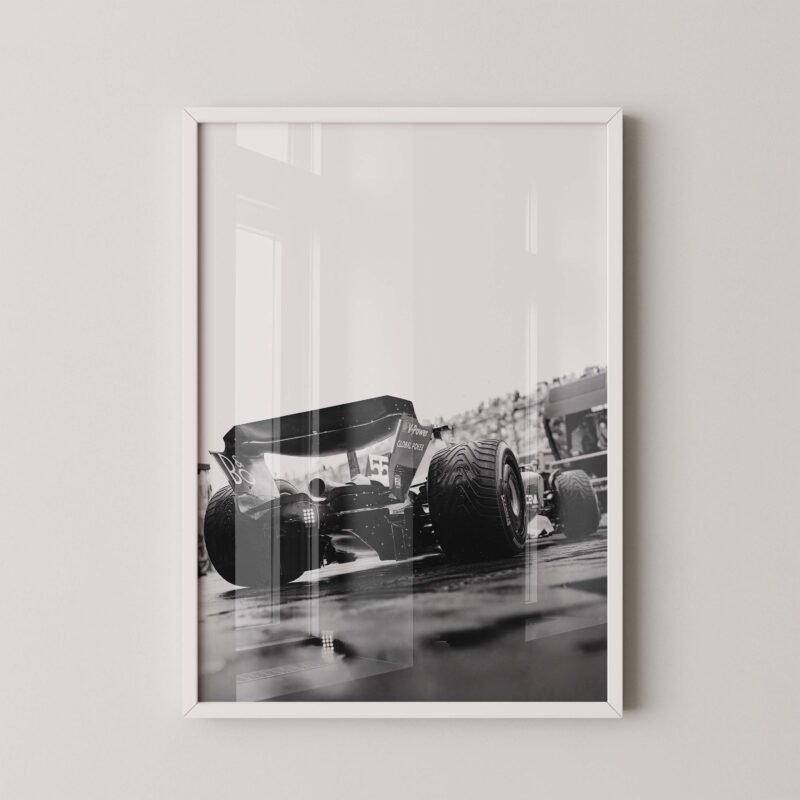 Black and White F1 Ferrari Car Print