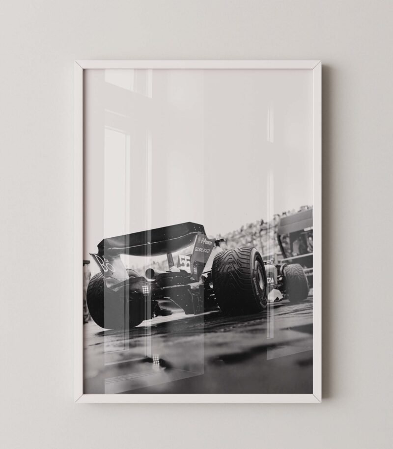 Black and White F1 Ferrari Car Print
