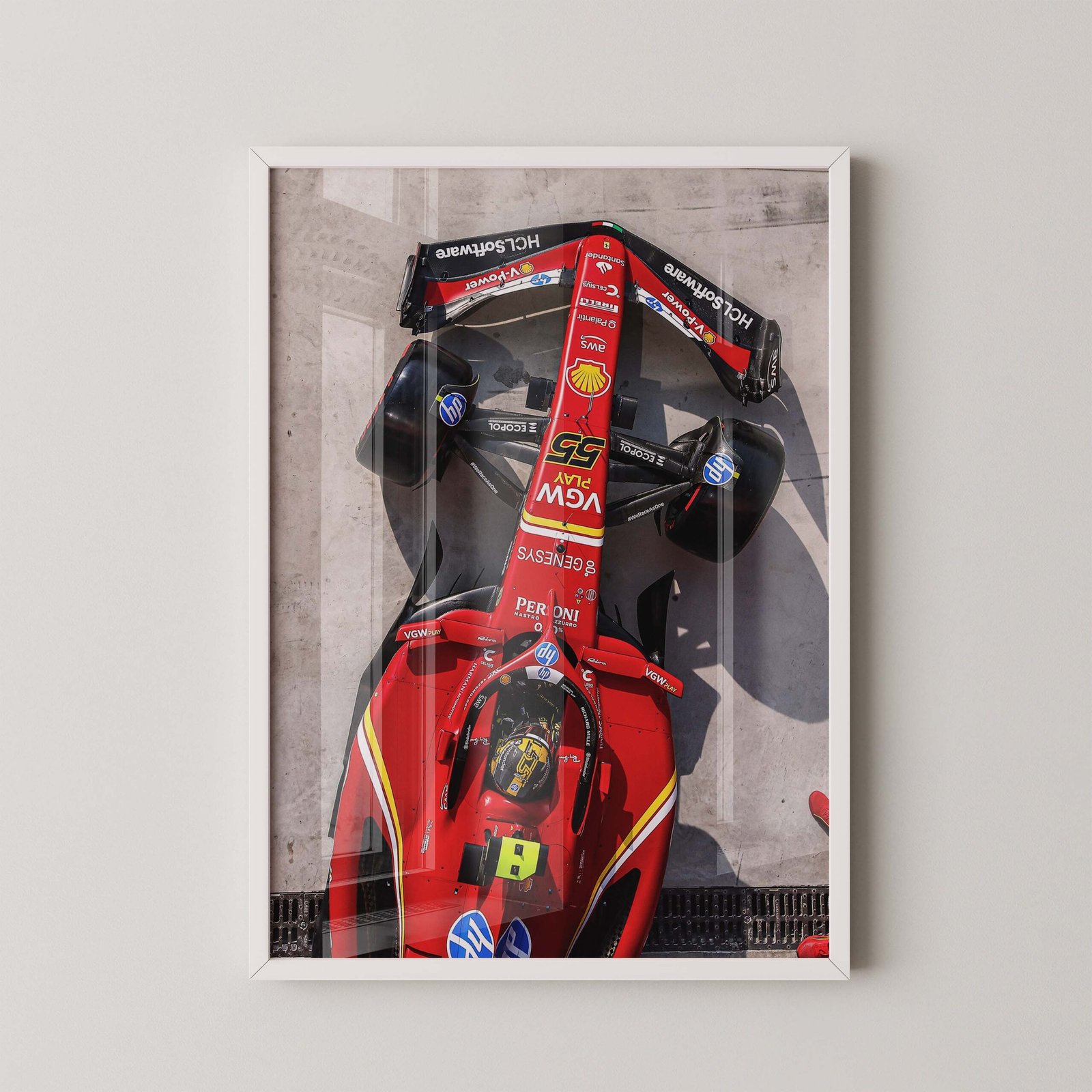 F1 Ferrari Race Car Top View - Image 2