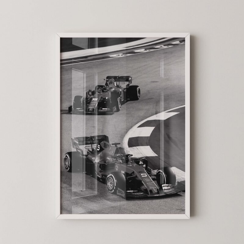 Vettel and Leclerc F1 Race Print