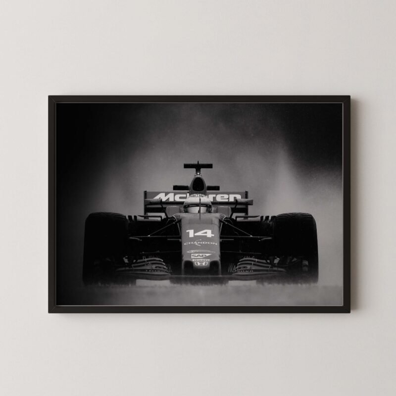 F1 Mclaren Rain Horizontal Poster