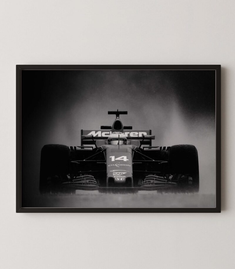 F1 Mclaren Rain Horizontal Poster