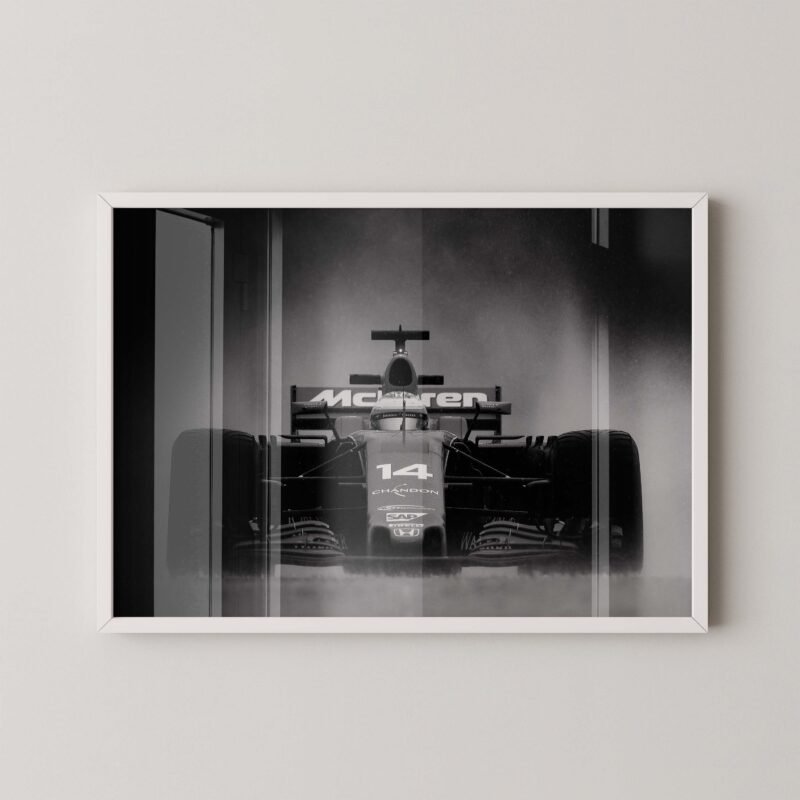 F1 Mclaren Rain Horizontal Poster