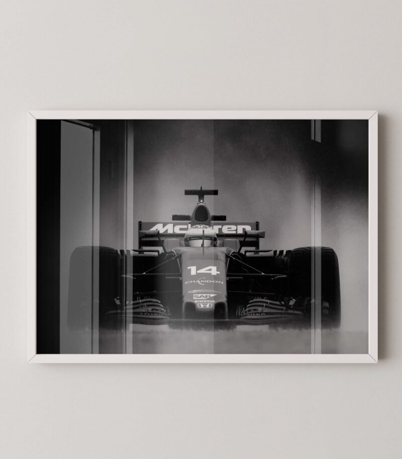 F1 Mclaren Rain Horizontal Poster