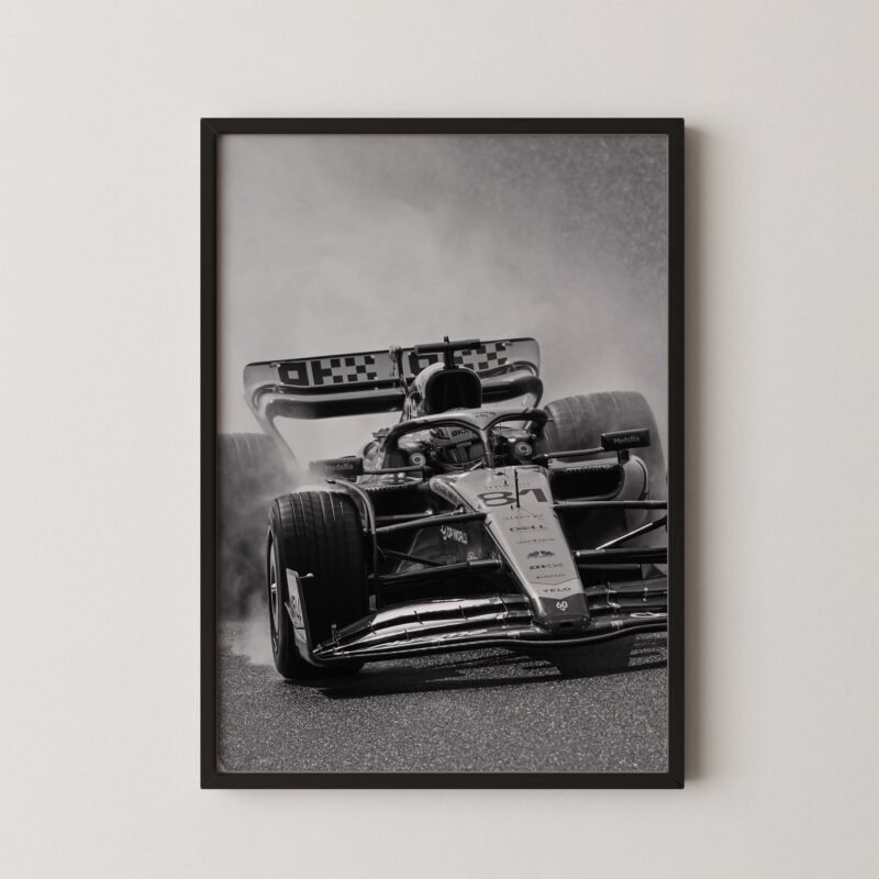 Oscar Piastri Monochrome F1 Print