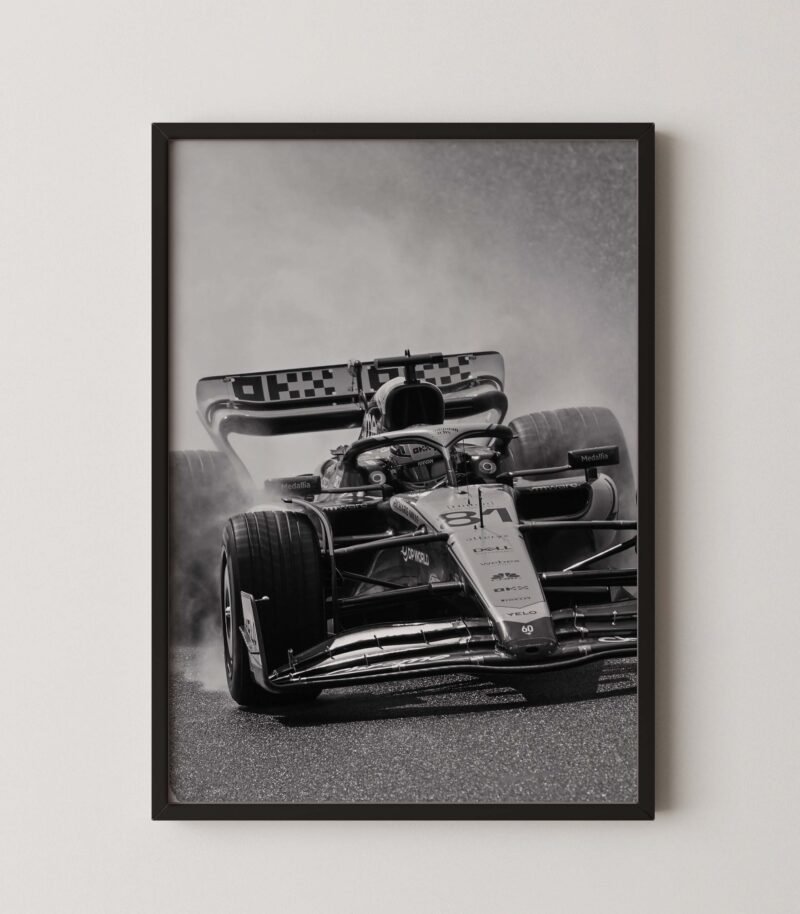Oscar Piastri Monochrome F1 Print