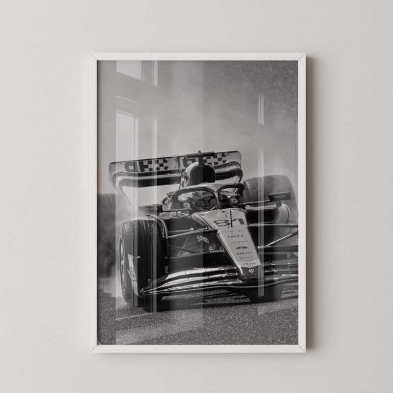 Oscar Piastri Monochrome F1 Print