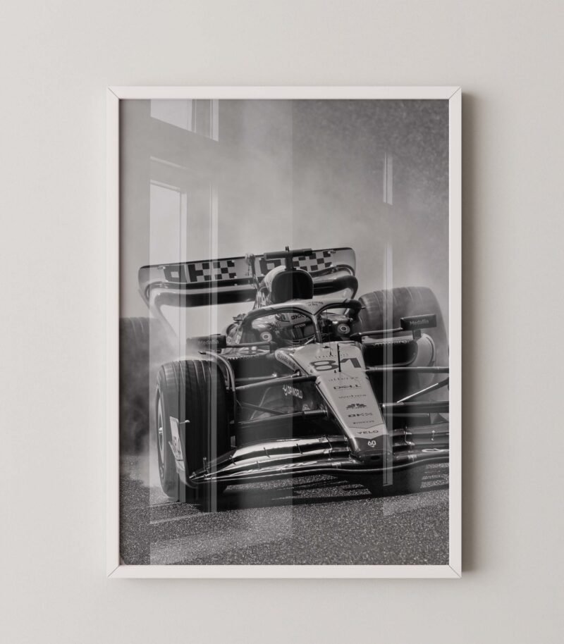 Oscar Piastri Monochrome F1 Print