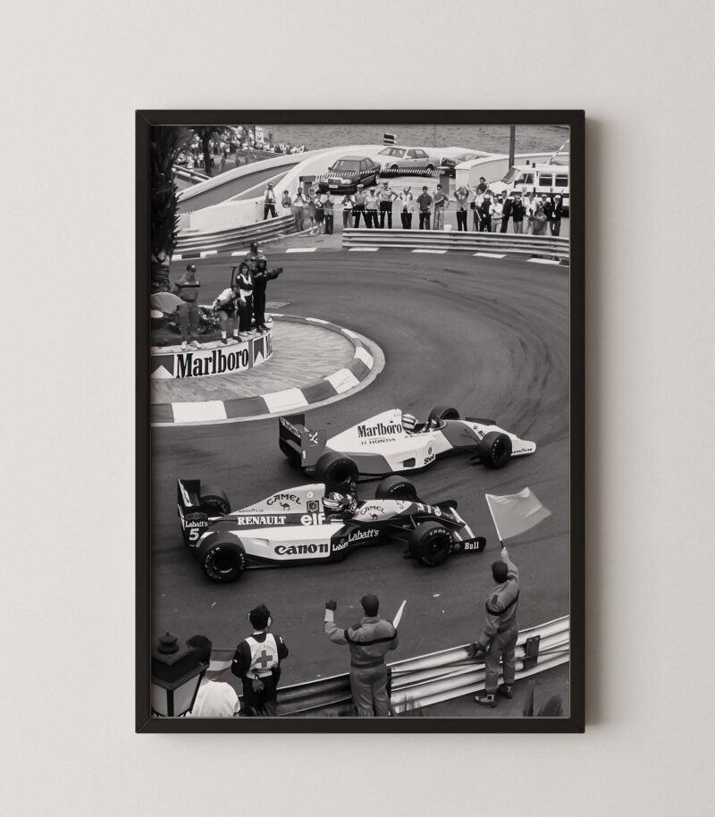 F1 Monaco GP Poster - Senna & Mansell