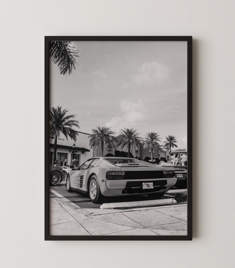 Ferrari Testarossa Retro Street Poster