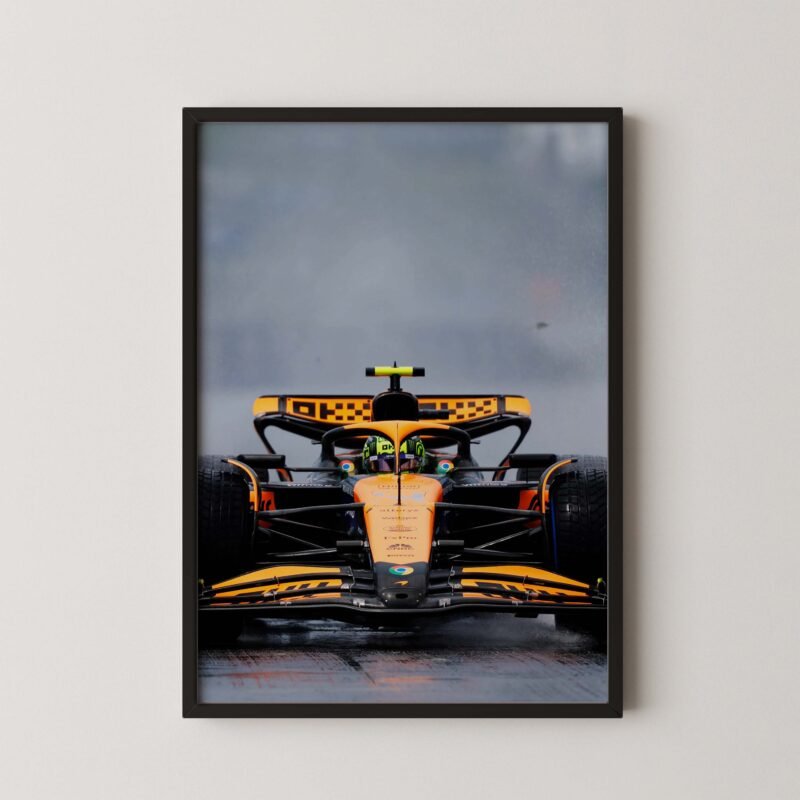 Lando Norris F1 Rain Poster