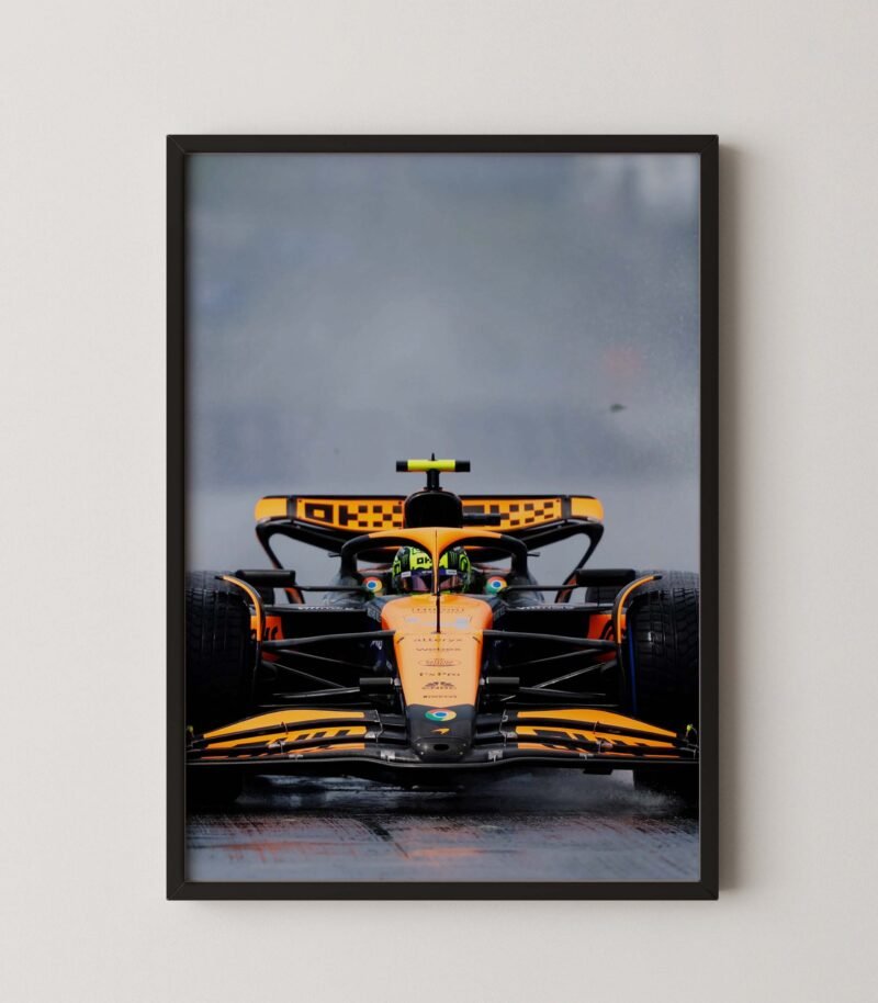 Lando Norris F1 Rain Poster