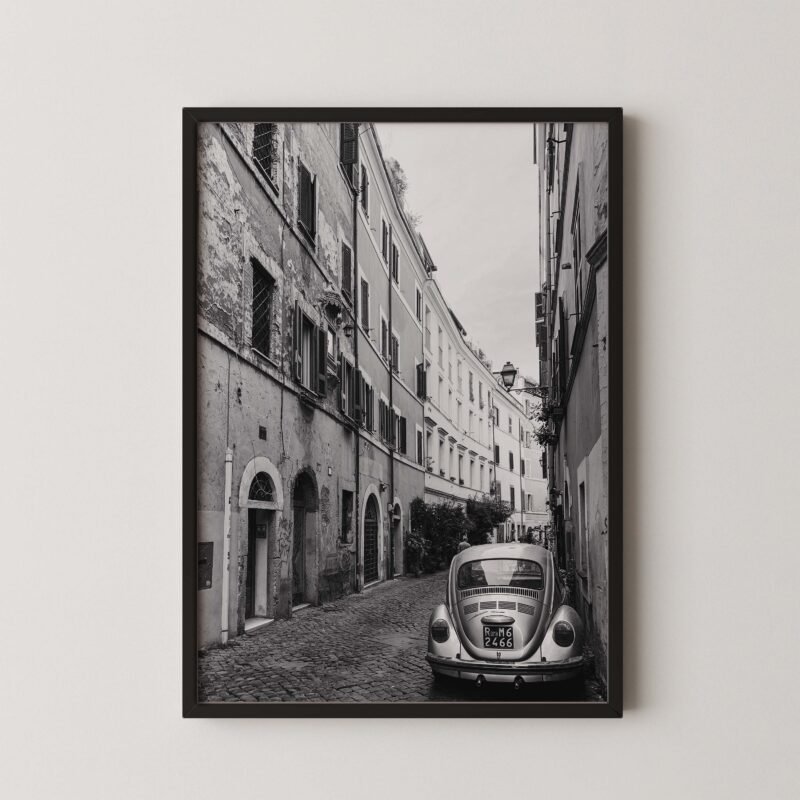 Vintage Vw Beetle in Rome Print