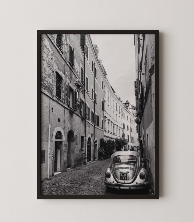 Vintage Vw Beetle in Rome Print