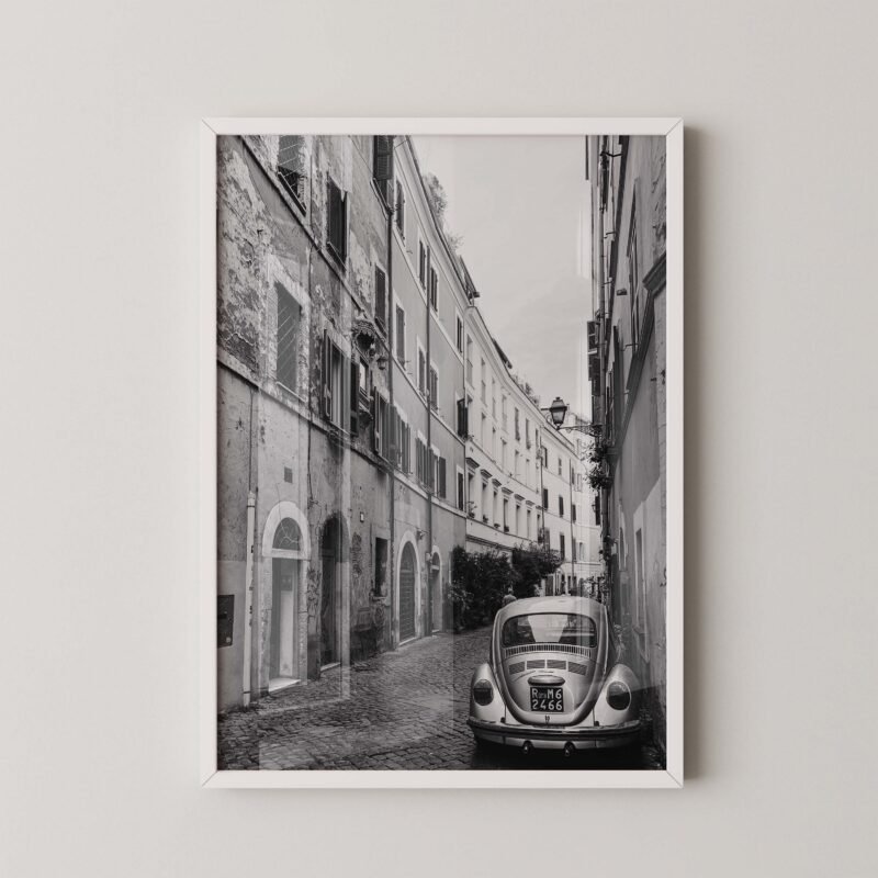 Vintage Vw Beetle in Rome Print