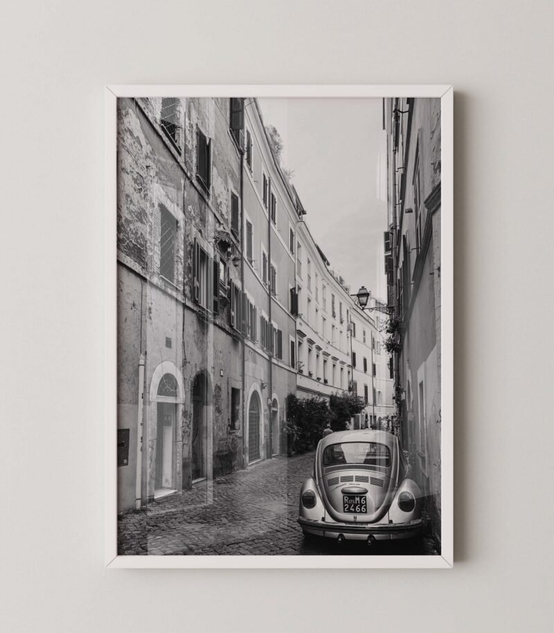 Vintage Vw Beetle in Rome Print