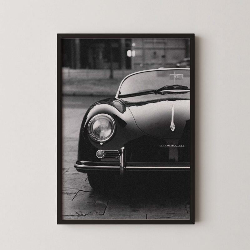 Vintage Black Porsche 356 Print