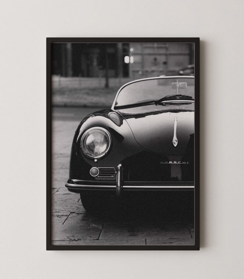 Vintage Black Porsche 356 Print