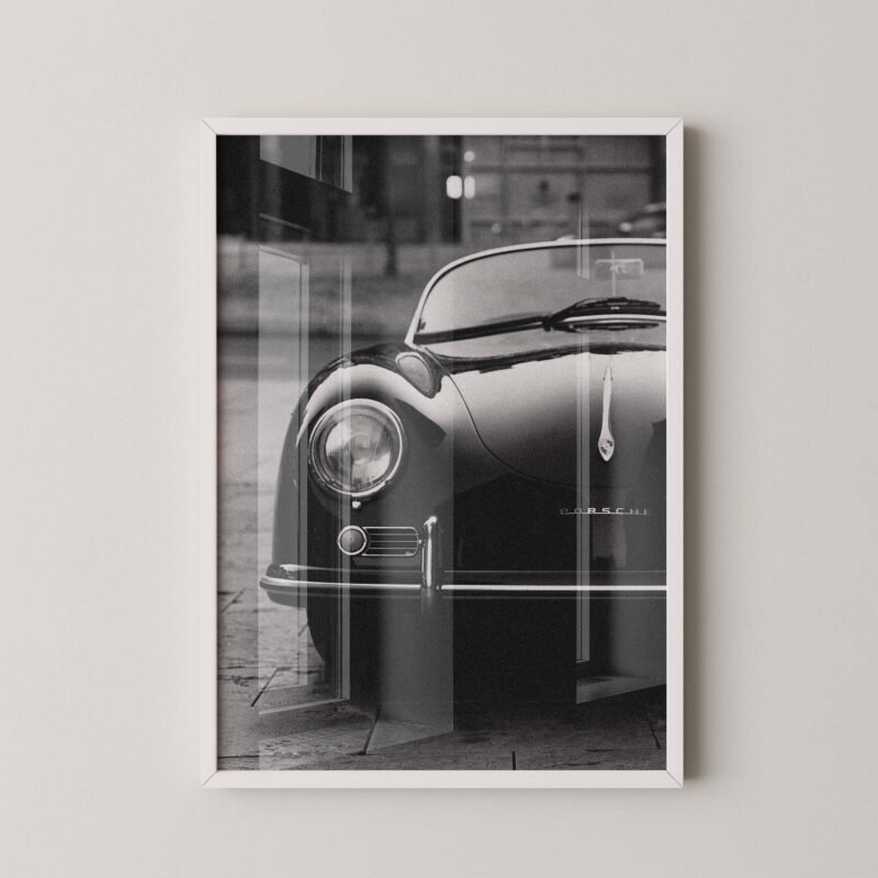 Vintage Black Porsche 356 Print