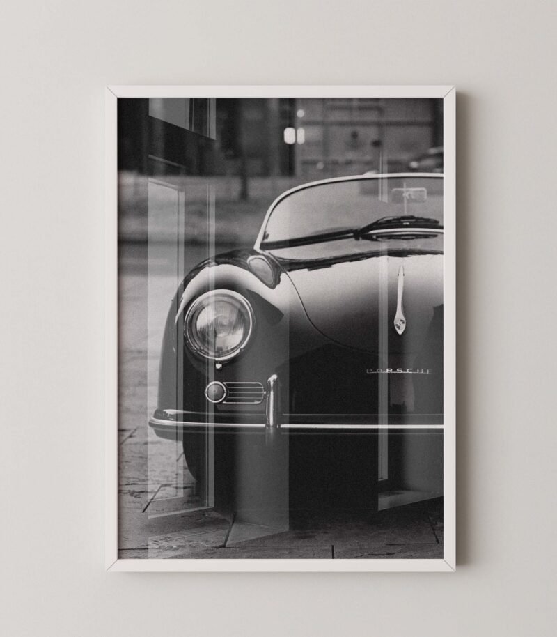 Vintage Black Porsche 356 Print