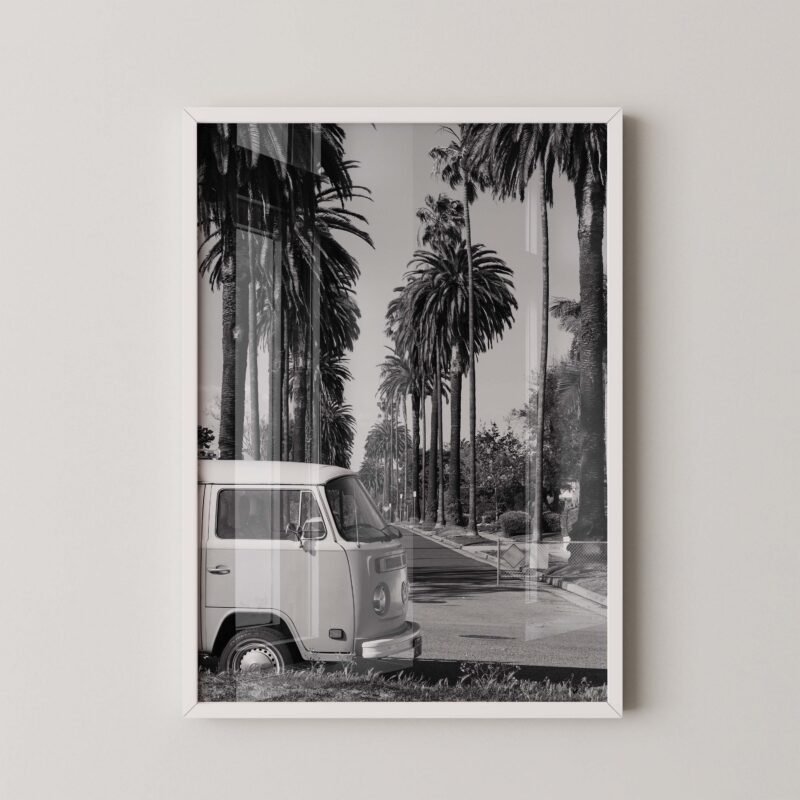 Beverly Hills Palms VW Bus Print