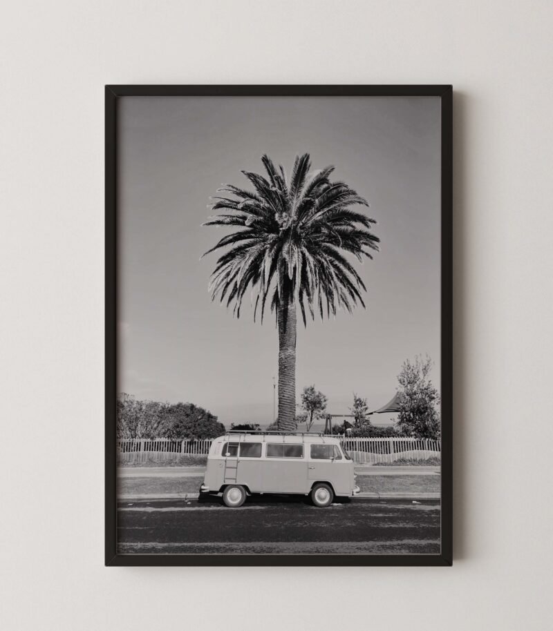 Retro Bus Palms Print
