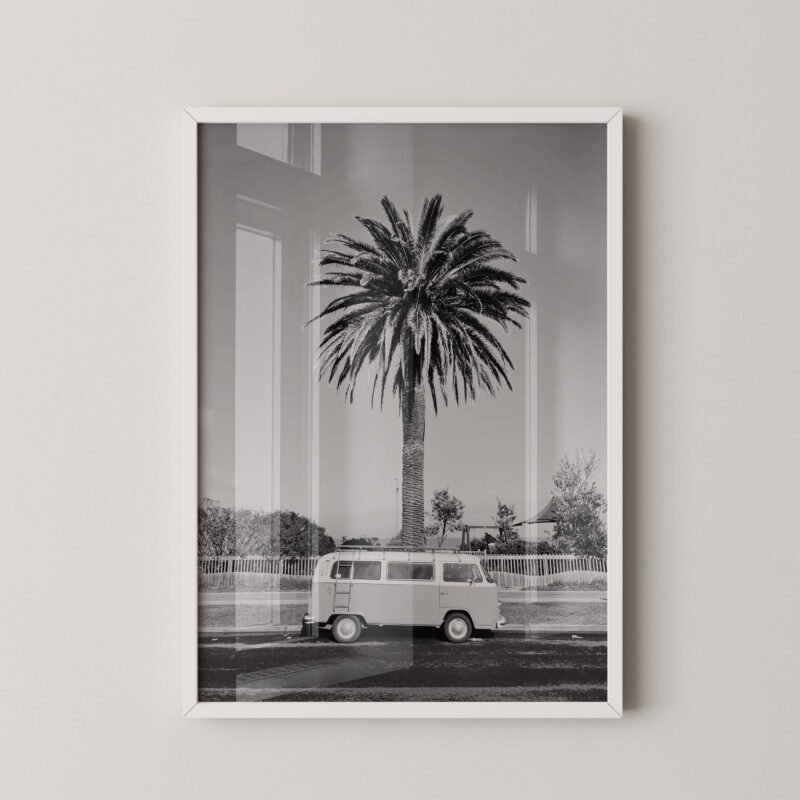 Retro Bus Palms Print