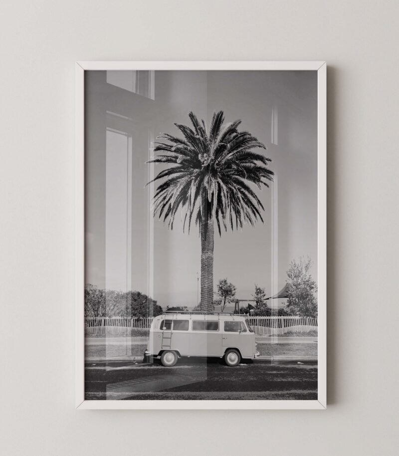 Retro Bus Palms Print